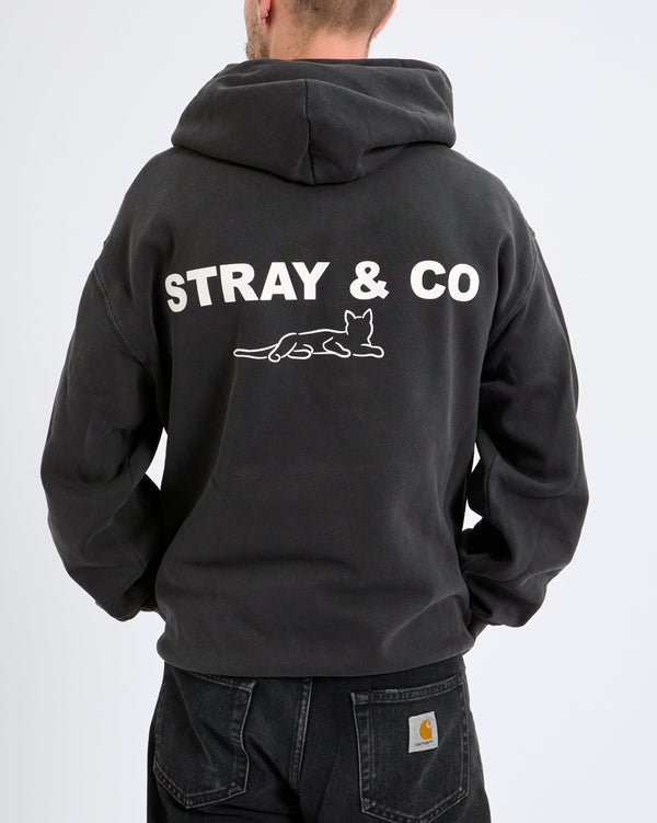 Stray Black Washed Hoodie